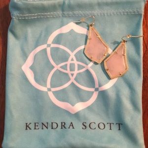 Small Alex earrings in Rose Quartz (light pink).